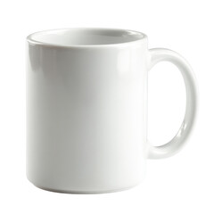 Classic White Ceramic Coffee Mug with Transparent Background