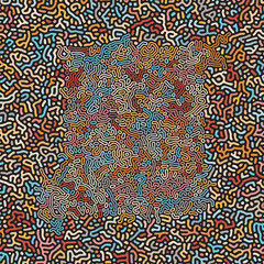 ABSTRACT COLORFUL LINES TURING PATTERN ROUGH DESIGN REACTION DIFFUSION DARK BACKGROUND VECTOR GOOD FOR WALLPAPER, COVER,POSTER 