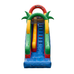 Inflatable Water Slide Rental Kids Party Fun isolated on Transparent Background