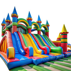 Giant Inflatable Castle Bounce House with Two Slides for Kids' Parties