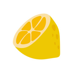 Freshly sliced lemon reveals vibrant yellow interior perfect for garnishes and refreshing drinks in summer