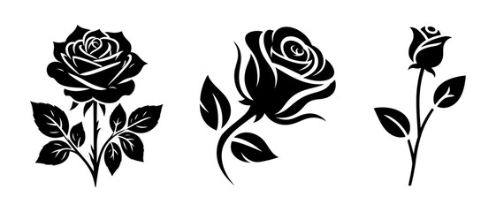 Rose Flower Silhouette Vector