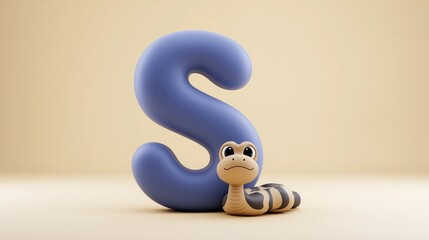 Letter S for Snake – Alphabet for Kids, Educational Learning Poster