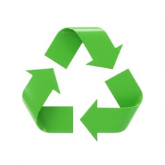 Obraz premium Green recycling symbol isolated on white background