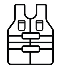 Life Jacket icon. Safety vest icon. Reflective vest icon. life jacket outline icon on white background
