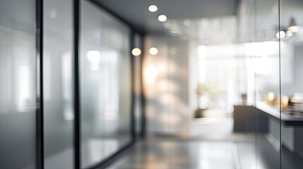 Blurry office corridor modern workspace background image professional environment subtle perspective