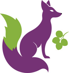 Fox Grape icon Silhouette vector on transparent background