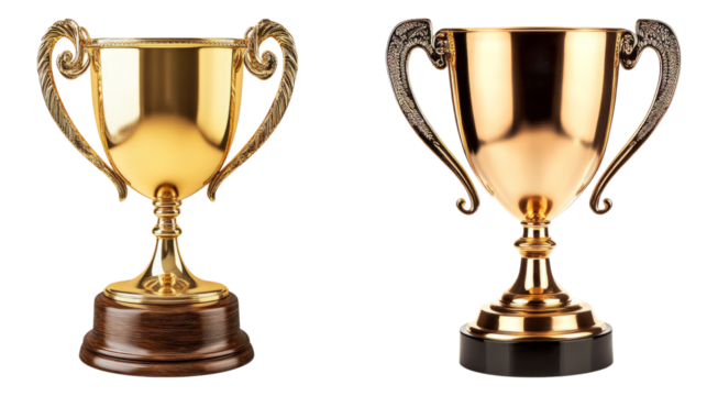 Vintage Golden Trophies with Elegant Details for Celebration Events - Powered by Adobe