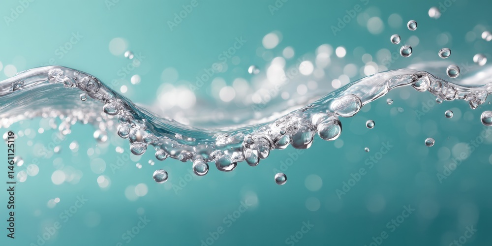 Aufkleber liquid dynamics hyper-realistic water flow visualization in pristine aqua - cutting-edge scientific 