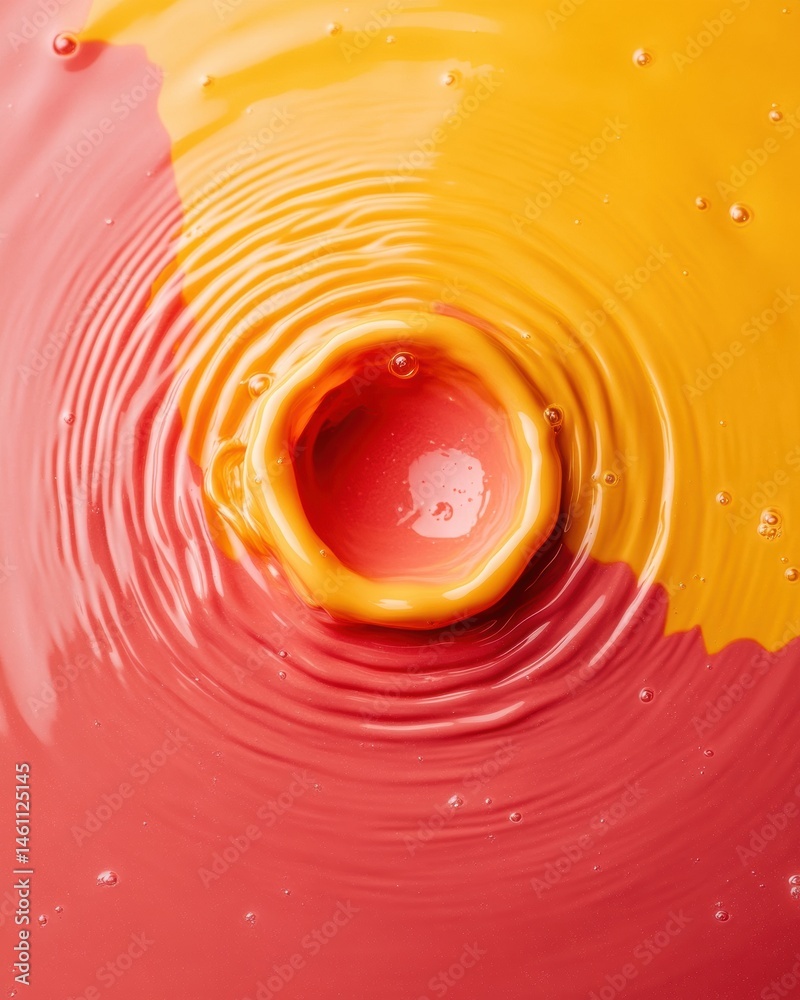 Poster fluid dynamics meets design hypnotic liquid motion vortex in warm gradient palette - premium creativ