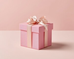 Obraz premium Soft Pastel Luxury Gift Experience Minimalist Millennial Pink Packaging Design for Premium Unboxing Content and Elegant Celebration Storytelling