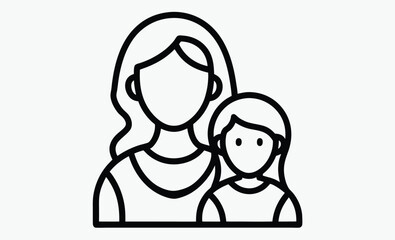 Mother holding baby silhouette, A woman with a baby in her arms Silhouette, Mother holds baby line art design, Vector illustration