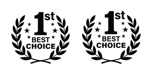 Set of 1st Best Choice Badges with Laurel Wreaths