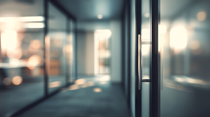 Blurred office interior doorway modern office space photography contemporary design soft focus view