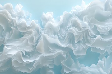 Obraz premium Abstract design of light blue and white flowing forms.