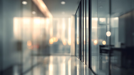 Dynamic modern office interiors professional photography of workspace design in blurred background