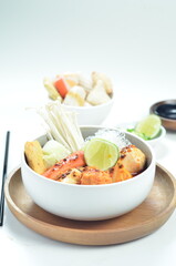 Chinese snack, sichuan malatang, hot spicy soup