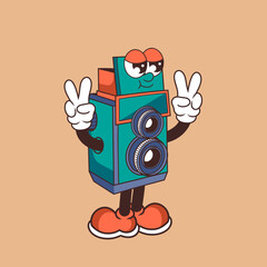 Retro character design from cool camera