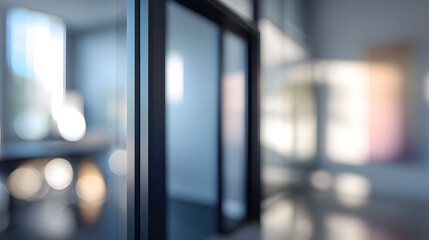 Dynamic office environment with blurred background modern workspace professional atmosphere