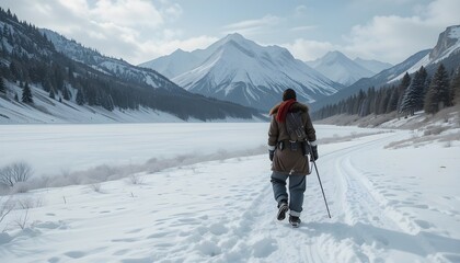 hiker in the snow