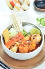 Chinese snack, sichuan malatang, hot spicy soup