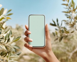 Digital Detox Spring Wellness Mindful Screen Free Week Lifestyle with Minimalist Smartphone Disconnection in Natural Olive Grove Landscape - Holistic Health and Tech Balance for Millennial Self-Care