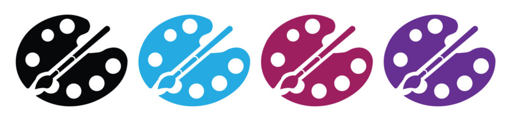 Paint brush vector icon symbol. Brush and Palette icons vector. Paint icon vector isolated on white background.
