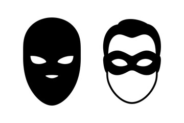 Masked vigilante and burglar mask vector illustration