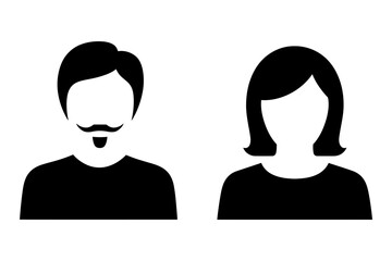 Man and woman user profile avatar vector graphic
