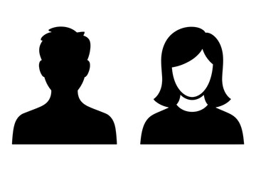 Man and woman silhouette profile avatar collection
