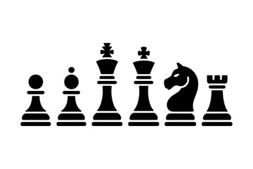 Chess pieces strategy game boardgame tournament icon