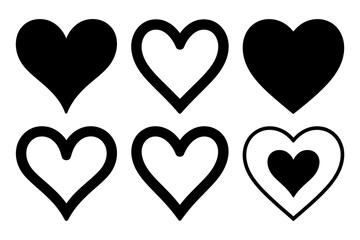 Collection of hearts love symbol vector graphics