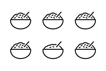 Bowl of food illustration simple line art design