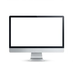 Fototapeta premium Modern computer with blank white screen isolated on white background