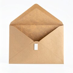A brown envelope lies on a wooden surface, slightly open, revealing a crisp white sheet of paper peeking out, hinting at its contents.