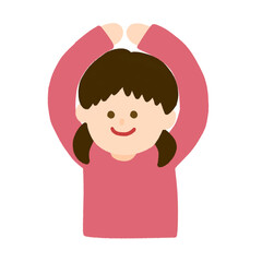 丸のポーズをしている女の子のイラスト
