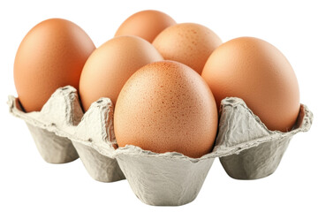 Eggs in a carton close up