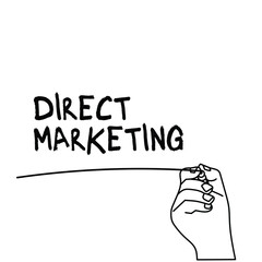 hand holding a pointer with direct marketing text