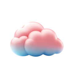 Pink and blue 3D cloud illustration soft pastel colors weather icon design element