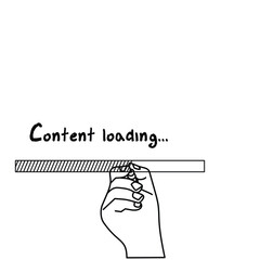 vector illustration of a line icon of a content loading concept