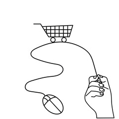 Online Shopping Experience: Cart Connected to a Mouse by Wire