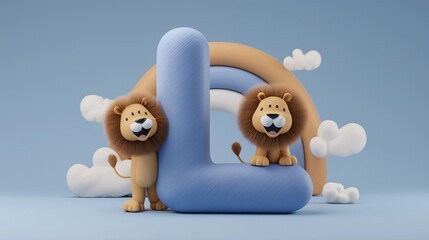 Letter L for Lion – Alphabet for Kids, Educational Learning Poster