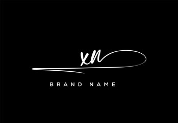 XN letter beauty handwriting vector logo.