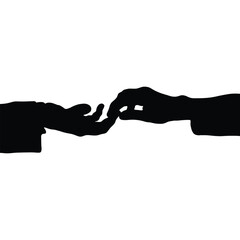 Fiance's hand line silhouette icon vector illustration
