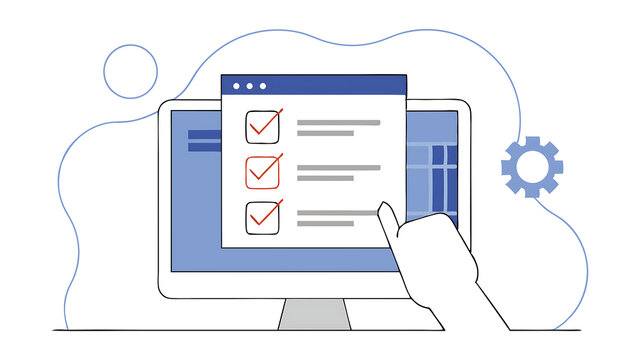 businessman touches a digital progress checklist with check marks and an advancing loading bar symbolizing task completion and project progress progress bar management and tracking strategies 070525