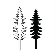 pine tree and forest icon