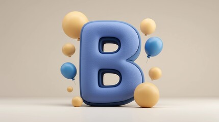 Letter B for Balloon– Alphabet for Kids, Educational Learning Poster