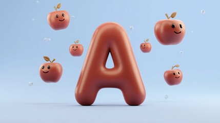 Letter A for Apple – Alphabet for Kids, Educational Learning Poster