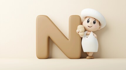 Letter N for Nurse – Alphabet for Kids, Educational Learning Poster

