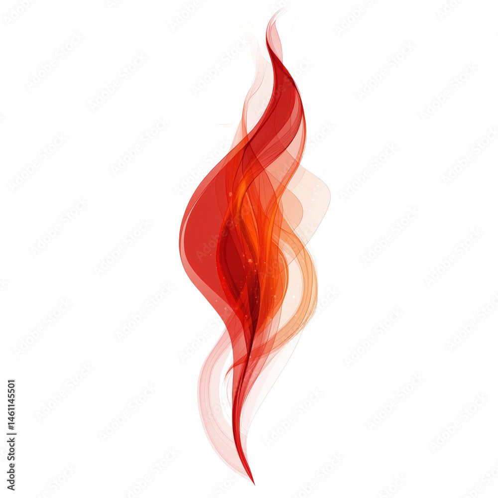 Poster Abstract fiery artistic composition with fluid shapes and a transparent setting